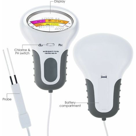 2-in-1-Poolwasseranalyse, pH-Chlor-Tester, PC-102, pH-Chlor-Tester, Wasserqualitätstest, Messgerät für Cl2-Schwimmbad-Aquarium (1/4)