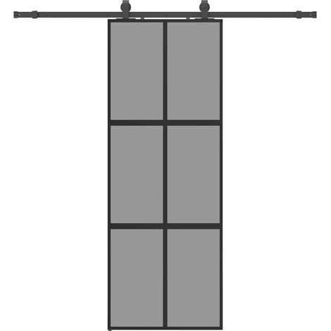 Maison Exclusive - Schiebetür mit Beschlag Schwarz 76x205 cm Hart