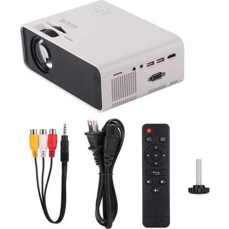 Projecteur LED Bluetooth Portable HD USB, Home Cinéma pour Android 480P, Alimentation 110-240V Blanc (Prise US) (1/5)
