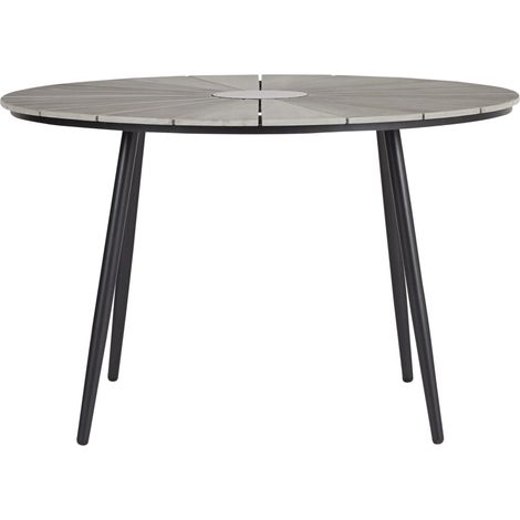 Dance Table de jardin Ø120 cm, noir et gris clair. (1/5)