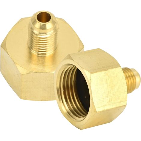 Adaptateur de Réfrigérant en Laiton, W21 à 1/4SAE Climatisation Réfrigérateur Réfrigérant, Adaptateur de Valve de Réfrigérant pour R134A (1/5)