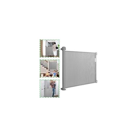 Barreras de seguridad para escaleras, extensibles de 0 a 180 cm, para puertas y escaleras, para bebés y mascotas, color gris, 180 cm (1/5)
