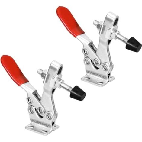 Lot de 2 Colliers de Serrage à Bascule Horizontaux 225D – Charge Maximale 226,8 kg – Dégagement Rapide avec Pointe en Caoutchouc Antidérapant (1/5)