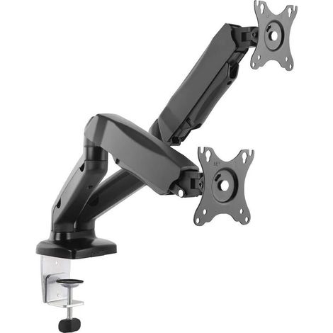 Art UM116 supporto da scrivania nero per 2 monitor