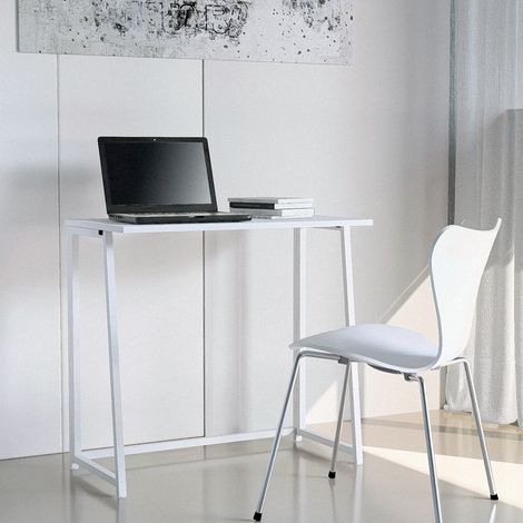 Scrivania pieghevole salvaspazio 80x45x75 bianca per ufficio Wolly B
