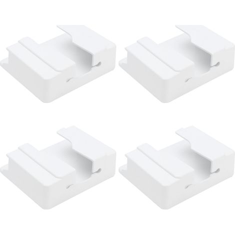 Lot de 4 étagères de rangement murales sans perçage, support de charge pour téléphone portable avec télécommande, rayures verticales (1/5)