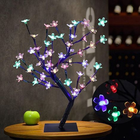 LED Lampe de Cerisier, 0.45M 48LED, Arbre Lumineux LED, Branches Noires, pour la décoration de Maison (Multicolore) (1/5)
