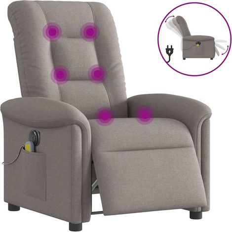 Massagesessel Elektrisch Taupe Stoff