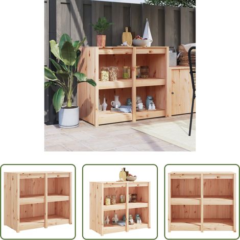 vidaXL Rangement extérieur - Armoire de cuisine d'extérieur MEPPEL 106x55x92 cm bois de pin massif (1/5)