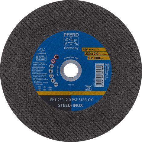PFERD TOOLS Trennscheibe EHT 230x2,0x22,23 mm gerade Universallinie PSF STEELOX für Stahl/Edelstahl 25 Stk