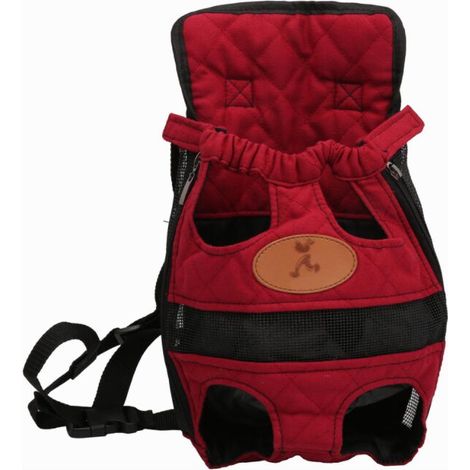 Sac à dos de transport pour chien, rouge, taille L – DELKEVIC