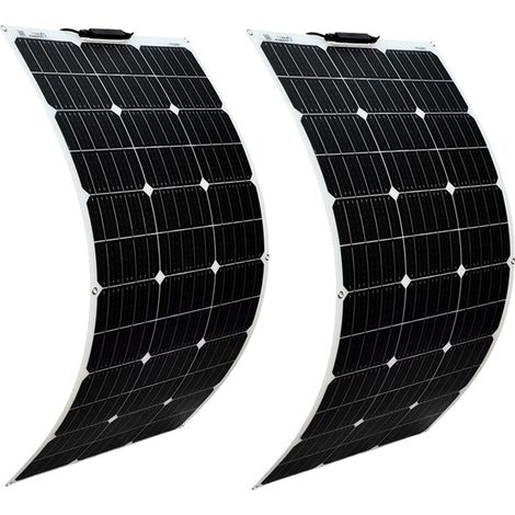 Kit de panneaux solaires, panneaux flexibles 200 W, compatibilité batterie 12 V, 2 x 100 W (1/2)