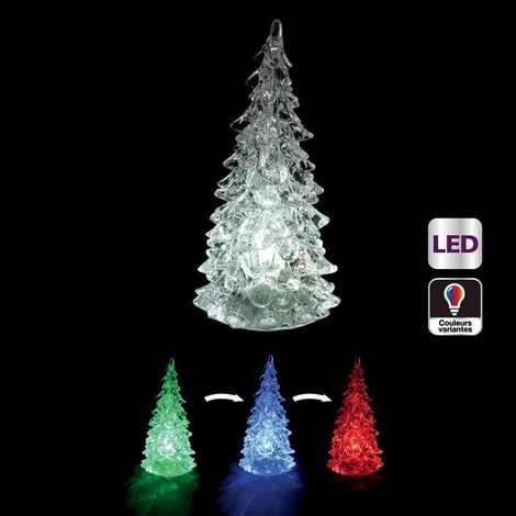 Paris Prix - Décoration Lumineuse sapin 14cm Multicolore (1/2)