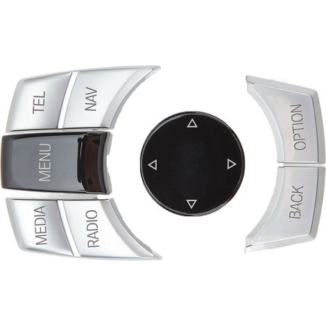 Lot de 6 boutons multimédias de commande centrale en ABS plaqué argent pour F20 F21 F22 F23 F87 F30 F31 F34 F35 F32 F33 F36 F82 F83 NAV-MEDIA (1/5)