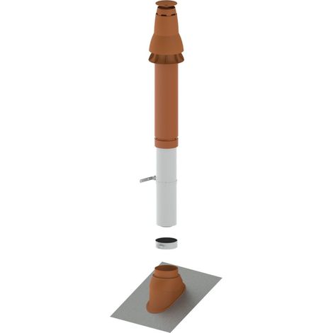 Remeha Juego de construcción básico PPS RUD2, DN 80/125, techo inclinado, rojo, W01303R