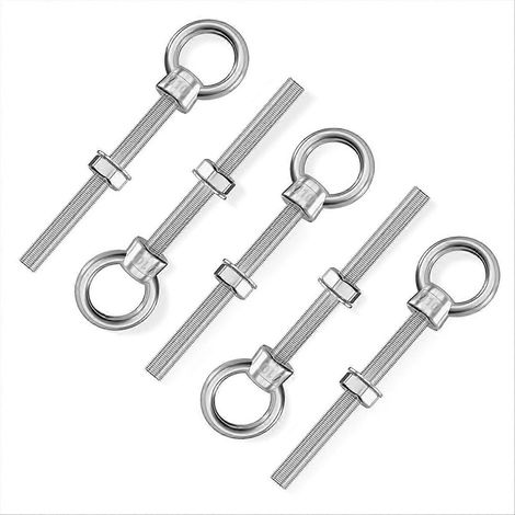 Satz mit 5 Ösenbolzen 3/8 Zoll x 4 Zoll lang, geschweißte Edelstahl-Verlängerungsbolzen zur Aufhängung von Schaukelkörben (1/5)