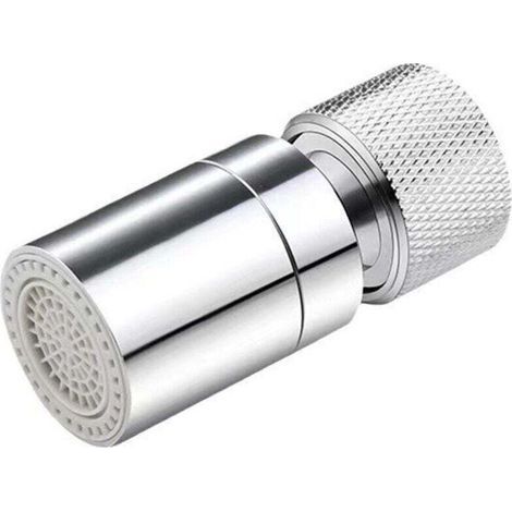 Aeratore per rubinetto in ottone girevole a 360°, 2 modalità, filtro aeratore regolabile per rubinetto da cucina con adattatore per ugello per cucina e bagno (1/4)