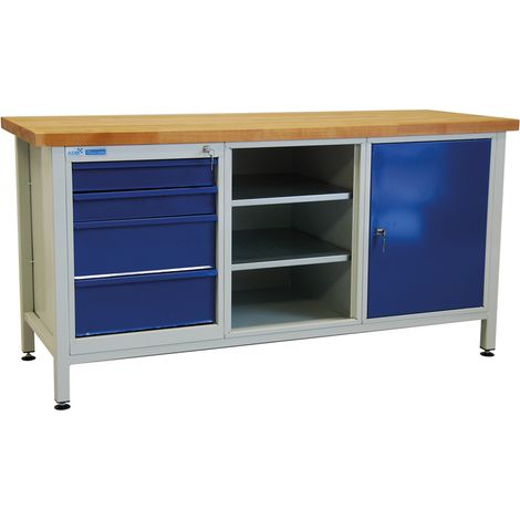 ADB Werkbank Werktisch Werkstatt Arbeitstisch Werkzeugtisch 1700x600x840 mm (1/4)