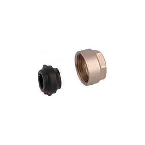 DADO NICHELATO CON OGIVA E GUARNIZIONE PER TUBO RAME EK 3/4"EK x 14
