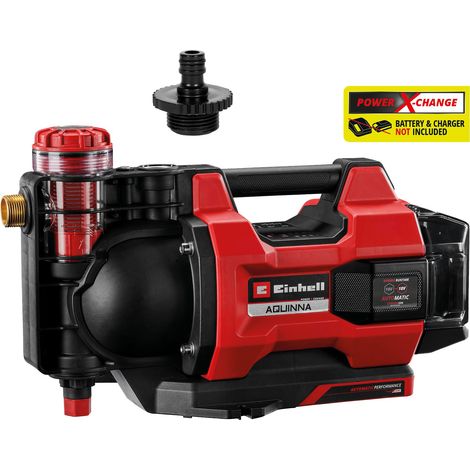 Einhell Pompe d’arrosage sans fil automatique AQUINNA 18/30 F LED AUTOMATIC PXC (18V, 3 000 L/h max.) Livré sans Batterie ni Chargeur