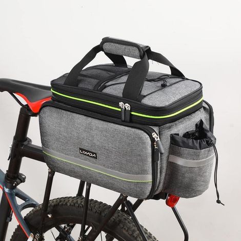 Fahrrad Gepäckträgertasche 20-35L erweiterbar, wasserdicht, mit Schultergurt, Grau (1/5)