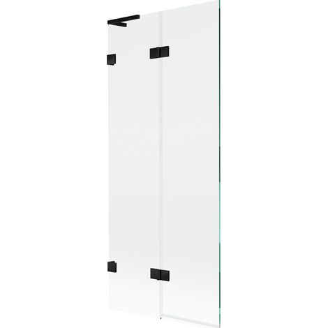 Mexen Lunar L Badewannenfaltwand 2-flügelig links 80 x 150 cm, transparent, schwarz - 897L-080-100-70-00-L