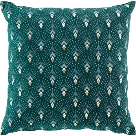 Coussin Déco Imprimé "Alden" 45x45cm Vert (1/3)