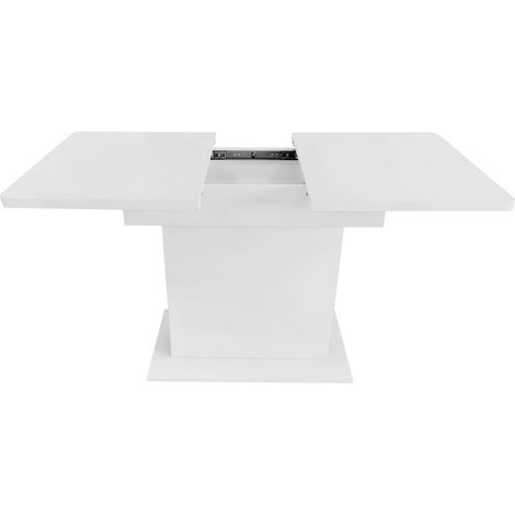 Tavolo da pranzo allungabile con vano contenitore, bianco, 130 x 75 x 75 cm (1/5)