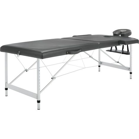 vidaXL Lettino da Massaggio 2 Zone Telaio Alluminio Antracite 186x68cm (1/5)