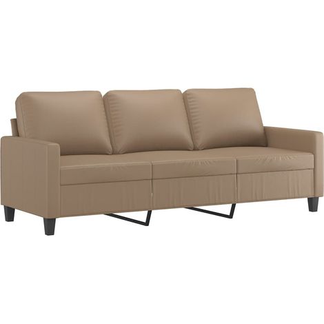 vidaXL Divano a 3 Posti Cappuccino 180 cm in Similpelle