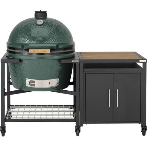 Pack 2XL - Table modulaire + Meuble placard avec plateau acacia - Egg - ConvEGGtor - 3 lots de 2 roues - Big Green Egg (1/3)
