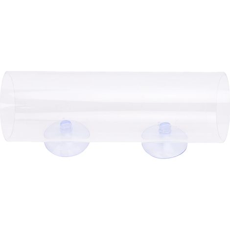 Cachette creuse transparente en plastique pour poisson betta avec 2 ventouses accessoire aquarium repos L (1/5)