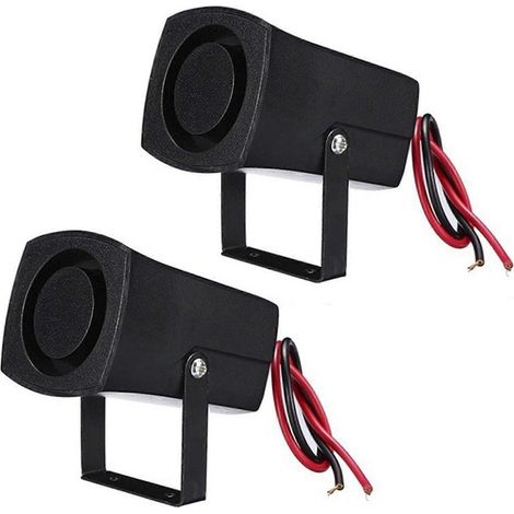 bocinas de alarma para coche, policía o bomberos, 12-24 V, 6 tonos, con altavoz de advertencia y sonido fuerte. (1/5)