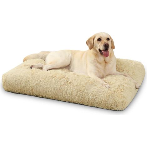Hundebett Plüsch waschbar 90x60cm Beige L 90 x B 60 x H 8 cm (1/5)