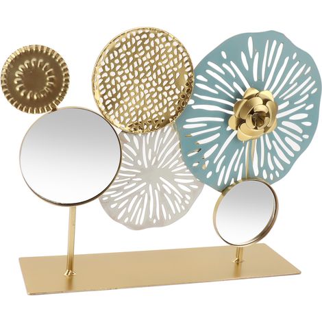 Ornement de bureau en fer avec miroir pour hall d'entrée, salon, maison ou hôtel. Décoration pour hall d'entrée de maison ou d'hôtel. (1/5)