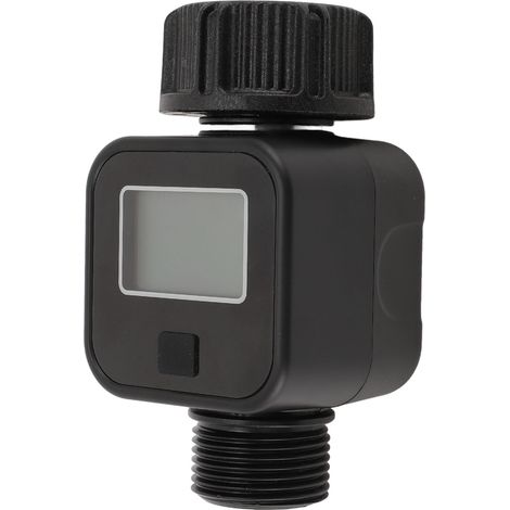 Compteur d'eau LCD avec raccord fileté standard 3/4 pouce, débitmètre extérieur pour tuyau d'arrosage, pulvérisateur et réservoir de camping-car (1/5)