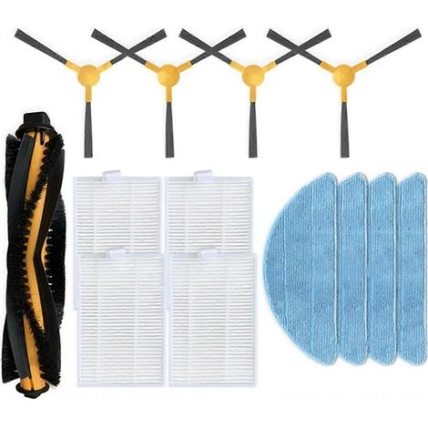 Pièces de rechange pour aspirateur Bobsweep PetHair : rouleau principal, brosse latérale, filtre HEPA et chiffon de nettoyage. (1/5)