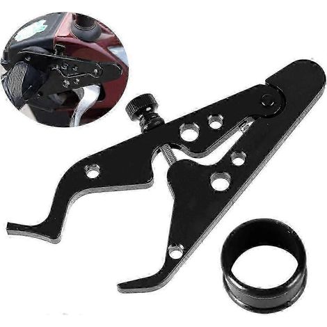 Poignée de commande d'accélérateur universelle pour moto, avec anneau en silicone et système de verrouillage pour régulateur de vitesse. (1/5)