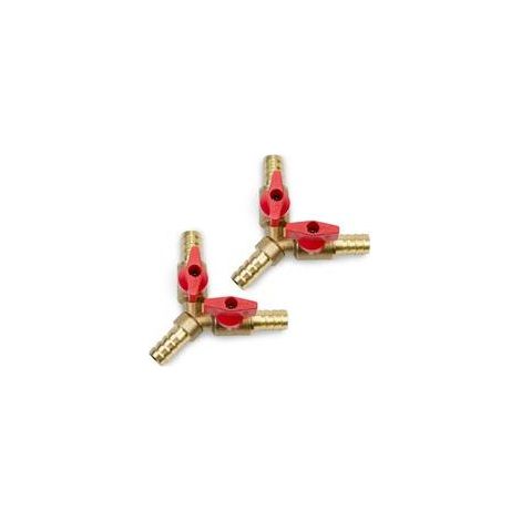 Lot de 2 Robinet à Boisseau Sphérique 3 Voies en Laiton, Raccords en Y avec 2 Interrupteurs – Pour Arrêt Précis.