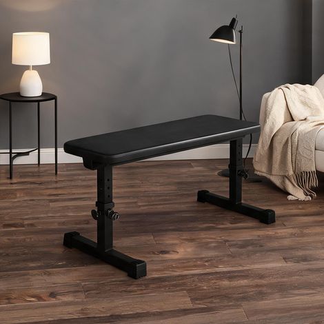 Banc de musculation plat en fer réglable en hauteur (1/5)