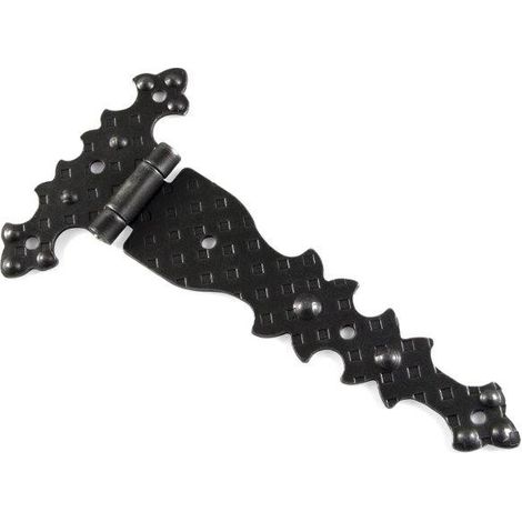 Cerniera piana Masidef rustica 124 x 68 mm in ferro martellato colore nero (1/2)