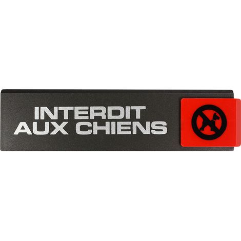 Plaque de porte Interdit aux chiens - Europe design 175x45mm - 4260464