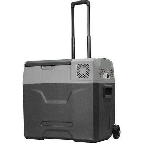 Glacière-congélateur portable Glacière à compression Glacière électrique froid -20°C 50 L 12 V et 230 V prise alume-cigare + adaptateur inclus gris noir