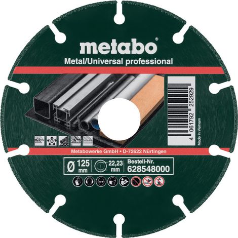 Metabo Diamanttrennscheibe Metall/Universal "Professional" MUP 125x1, 3x22, 23 mm (628548000) (1/2)
