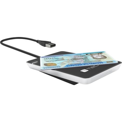 Techly I-CARD CAM-CIE lector rfid USB Negro, Plata