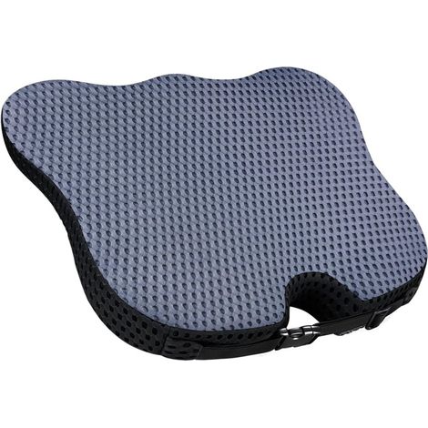 Coussin de siège auto en mousse à mémoire de forme souple et dense pour la conduite - Coussin de siège conducteur avec design en coin et dossier surélevé pour un meilleur confort visuel，gris