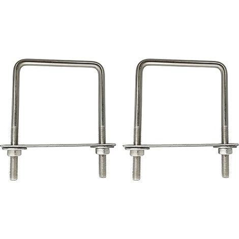 Boulons En U Carré M8 80mmx120mm U-Bolts, Diamètre intérieur 80mm, U-Boulons En Acier Inox Avec écrou Et Plaque De Cadre, Boulon En U Pour Fixation De Planches Et Tuyaux (M8-80x120mm)