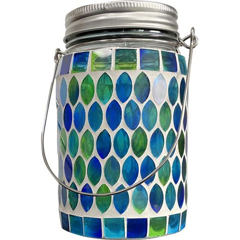 Lanterne solaire mosaïque étanche IP44, verre mosaïque incrusté résistant à la décoloration (1/5)