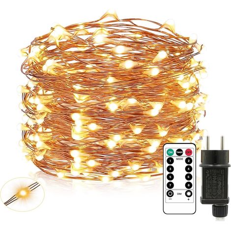Filet lumineux d'extérieur, 2x2m 144 LED guirlande lumineuse d'extérieur blanc chaud avec prise, filet lumineux d'intérieur étanche avec télécommande et minuterie 8 modes, pour buissons jardin (1/5)