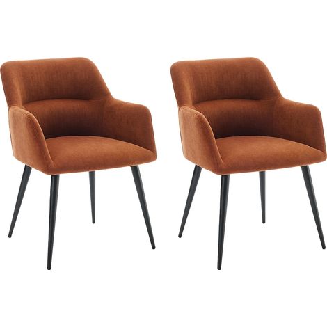 Sedia con braccioli in Tessuto e Metallo Nero Terracotta - Lotto di 2 - HEKA (1/5)